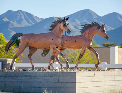 Sculpture of two horses