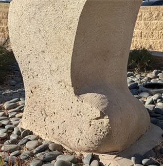 Cracked and pitted stone