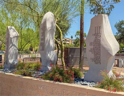 Three resrored monuments