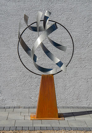 Wrought iron and stainless steel sculpture