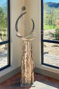  Stainless Steel and Onyx sculpture