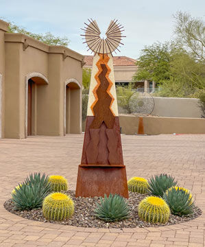 Steel  and limestone sculpture