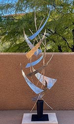 Stainless steel and steel sculpture