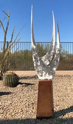 Stainless steel and steel sculpture