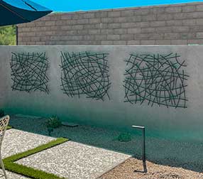  Steel tryptic sculpture