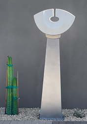 Marbe and stainless steel sculpture